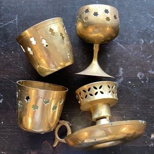 Vintage brass votive holders